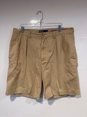 Polo by Ralph Lauren Men’s Khaki Pleated Cotton Tyler Shorts